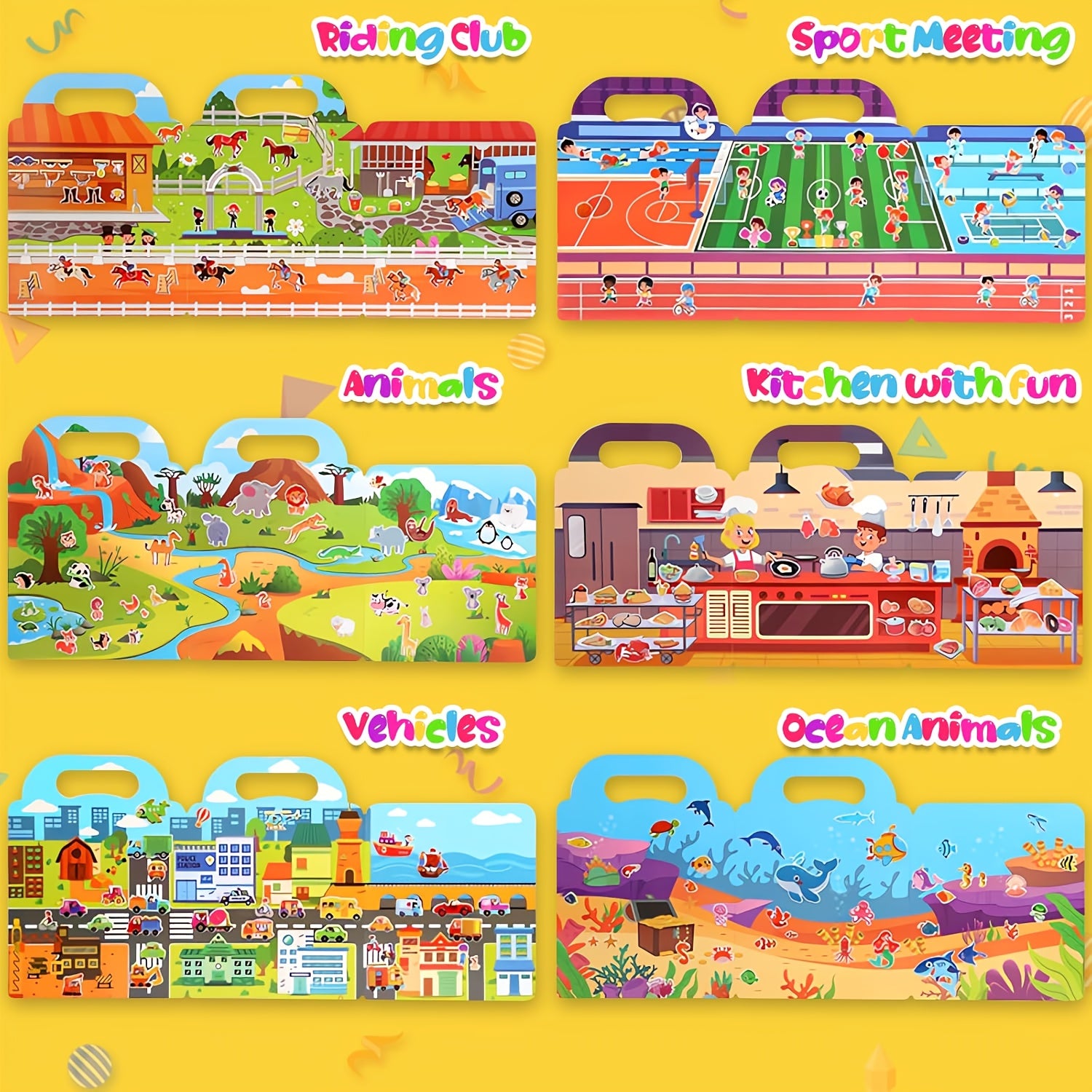 Reusable Fluffy Sticker Book Set for Ages 3-5