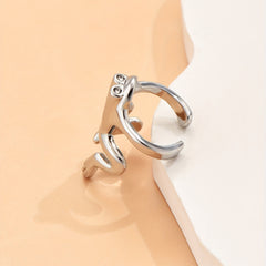 Retro Goth Style Silvery Frog Ear Cuff Copper Jewelry