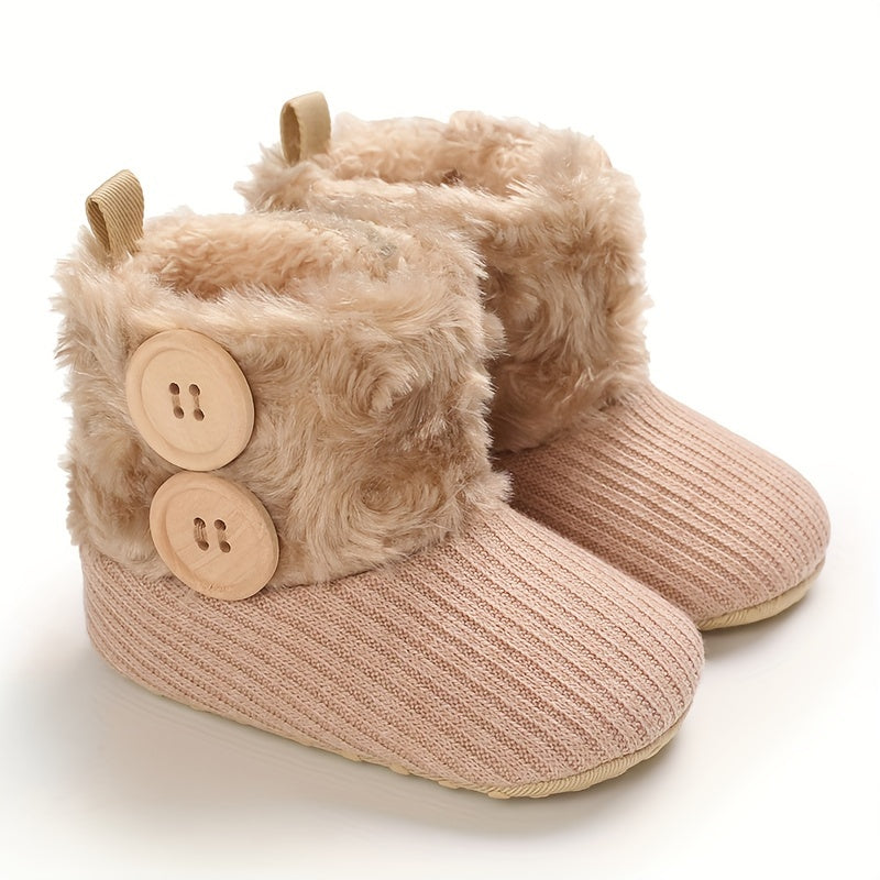 Soft Warm Fleece Boots for Baby Girls - Autumn and Winter