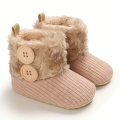 Soft Warm Fleece Boots for Baby Girls - Autumn and Winter
