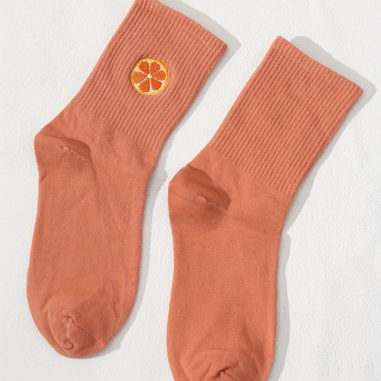 Fruit Embroidery Socks for Women