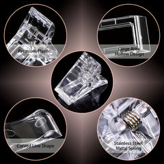 10 Nail Clips For Polygel Fingernail Extension Forms Tips With Acrylic Clippers