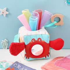 Interactive Marine Animal Tissue Box Toy & Cloth Book for Kids