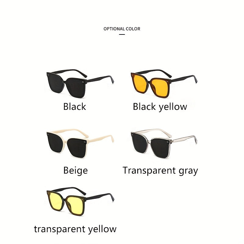 Men's Retro Square Frame Sunglasses UV Protection for Cycling Riding Fishing