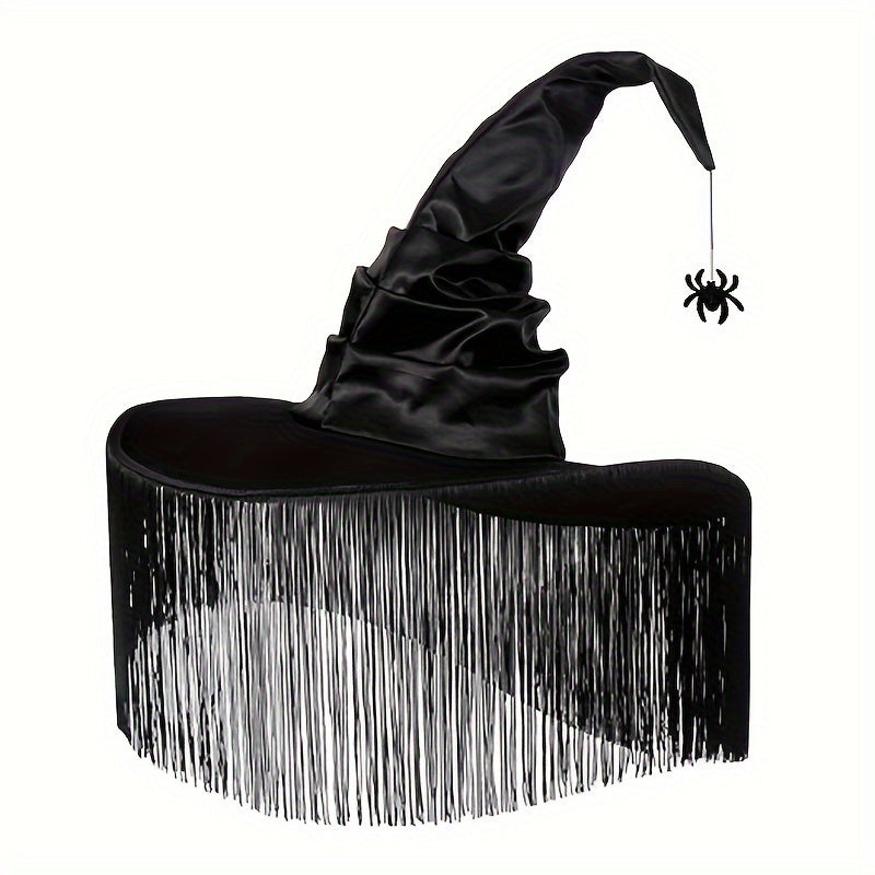 Fairy Tale Witch Hat w/ Spider Pendant for Halloween & Cosplay