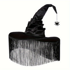 Fairy Tale Witch Hat w/ Spider Pendant for Halloween & Cosplay