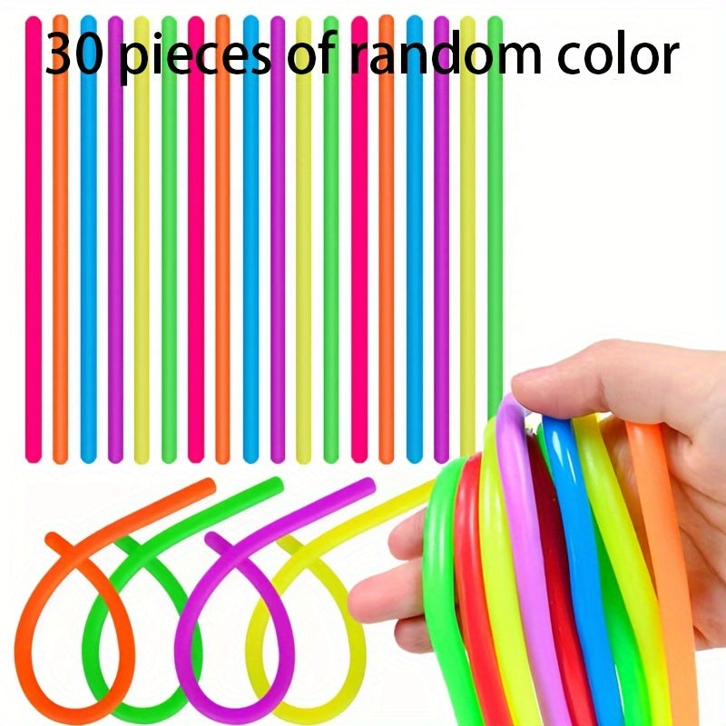 Stretchy Noodle Fidget Toys Calming Sensory Strings Mixed Colors