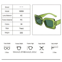 Y2K Square Sunglasses Jelly Glasses UV400