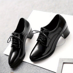 Women's Mid Heel Lace Up Office Court Pumps
