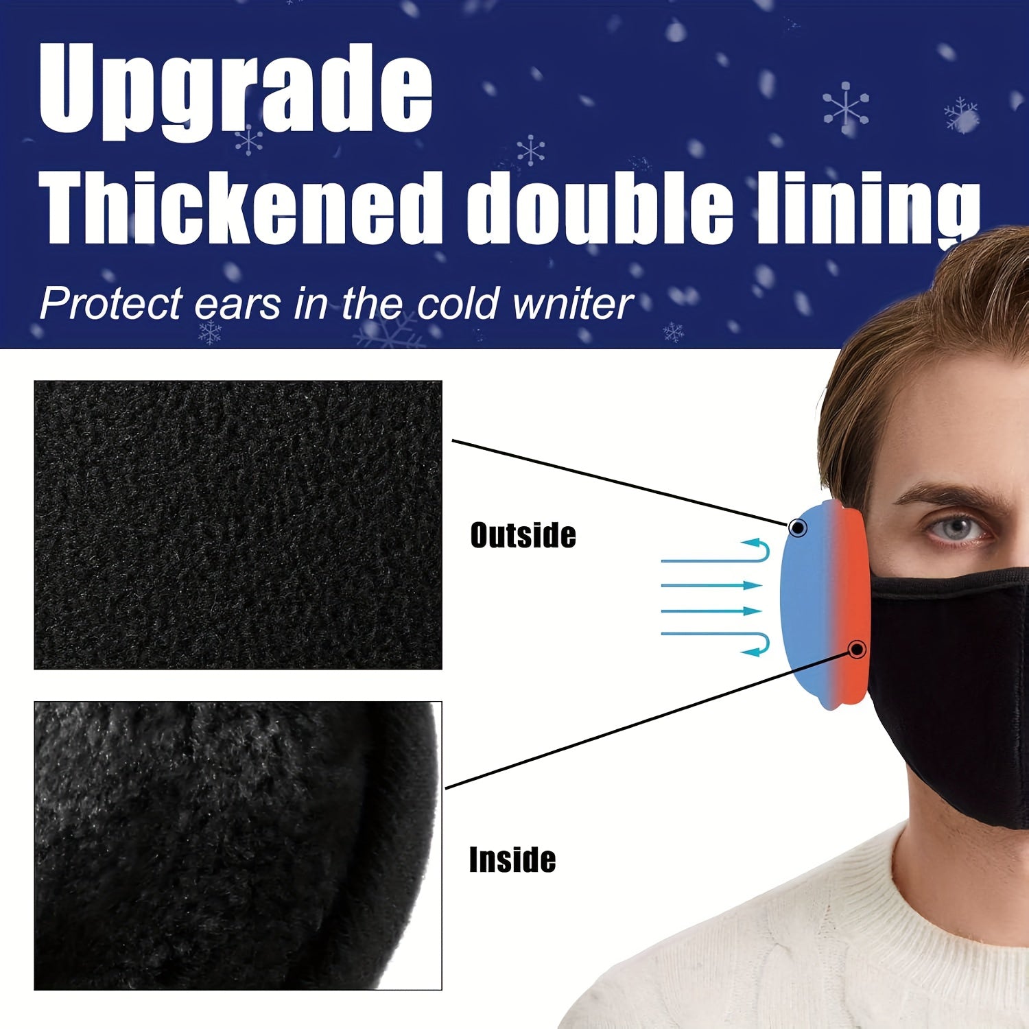 4pcs Winter Earmuffs Ear Warmer Cold Warm Adjustable Earmuffs Women