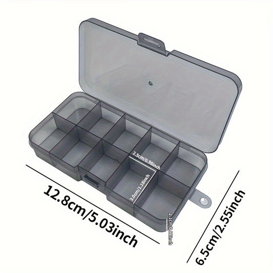 Plastic Portable Tackle Box 10 Compartment Storage Organizer