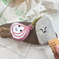 2pcs Plush Storage Bags Soft Mini Organizer Huggable Fabric Pouch Heart Cutouts