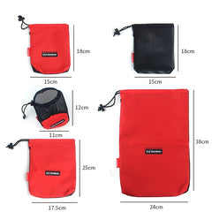 5pcs Red Travel Storage Bag Set Cosmetic Mesh Bag