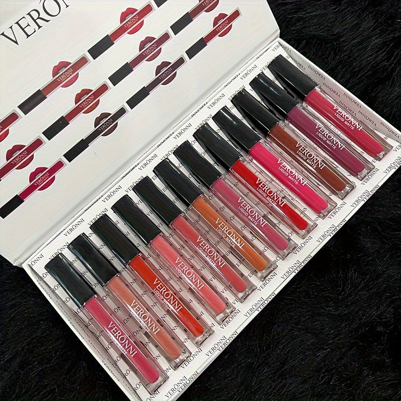 12pc Velvet Matte Lip Gloss Gift Set Long Lasting Waterproof Lip Mud