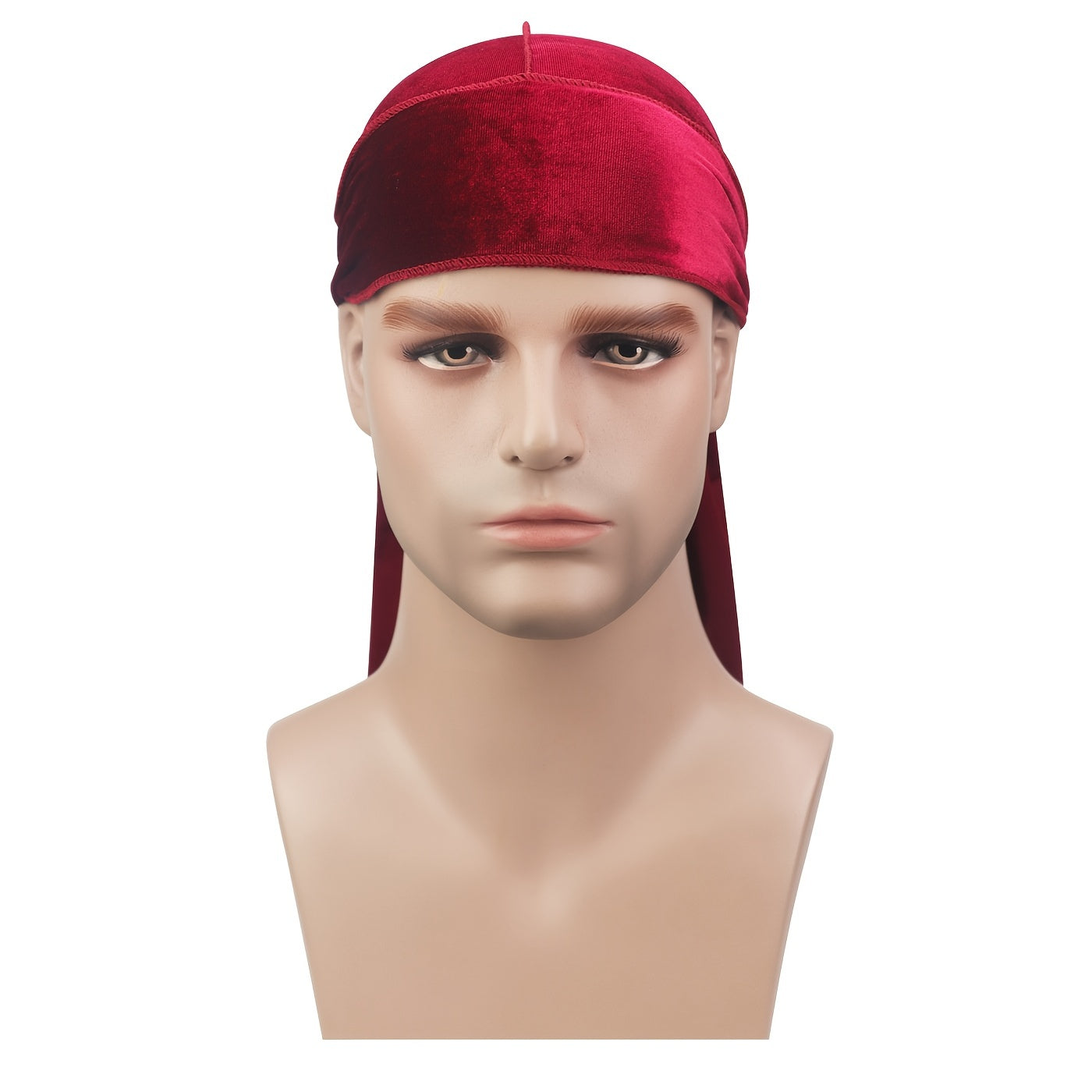 High Velvet Pirate Hat with Long Tail Turban for Men