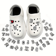 38pcs English Letters Shoe Charm Buckle Clogs Sandal Accessories