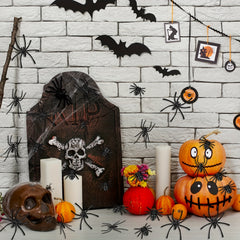 100pcs Halloween Spooky Plastic Spiders Scary Toy Kids Party Decor