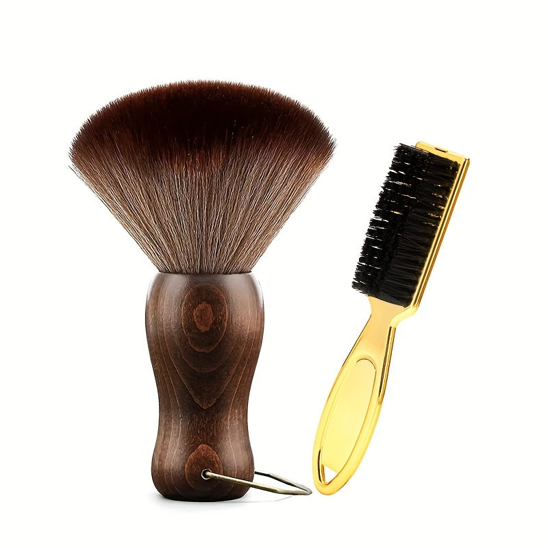 Barber Neck Duster Brush Wood Handle for Hair Cutting