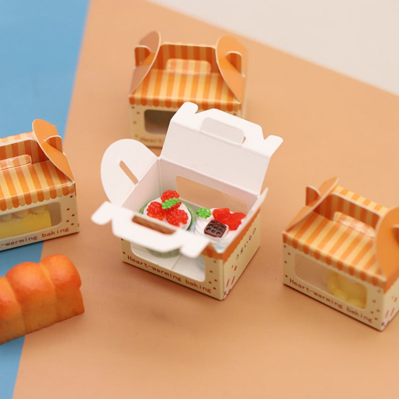 3pcs Puppet House Set Transparent Boxes for Dollhouse Furniture & Desserts