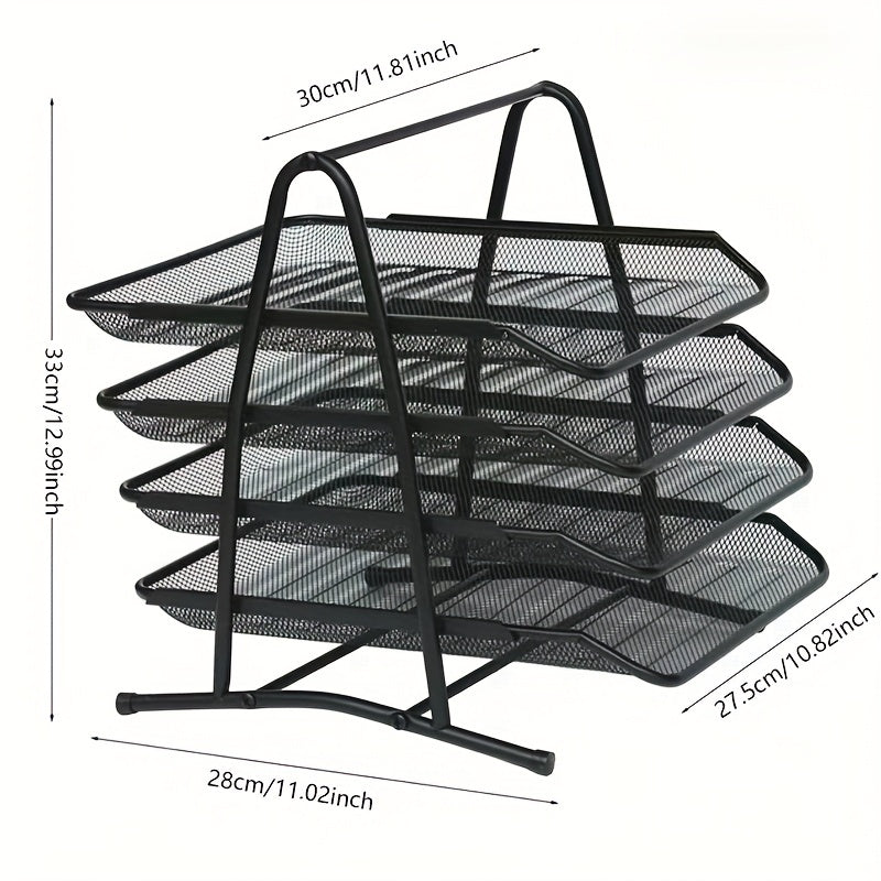 Metal Iron File Rack Desktop Office Storage File Rack