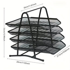 Metal Iron File Rack Desktop Office Storage File Rack
