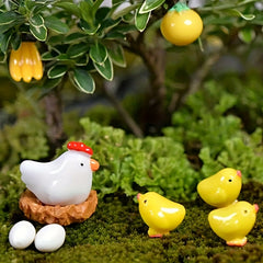 Resin Chicken Family Micro Landscape Decoration Ornaments