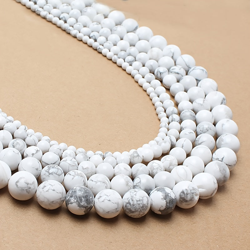 4-10mm Howlite Stone Beads Round Loose Beads for Jewelry Making 15"