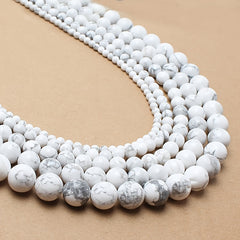 4-10mm Howlite Stone Beads Round Loose Beads for Jewelry Making 15"