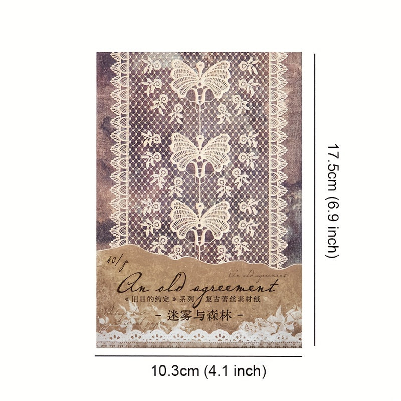 40pcs Vintage Cutout Lace Paper Scrapbooking Materials