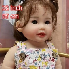 22" Soft Touch Full Vinyl Reborn Baby Smiling Girl Doll