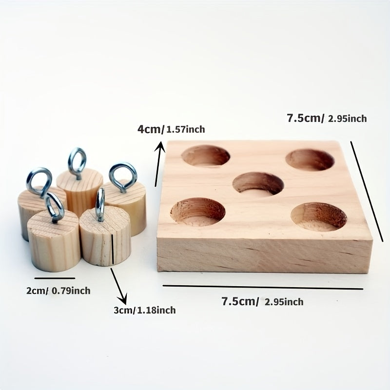 Wooden Block Puzzle Toys for Parrot Training and Biting