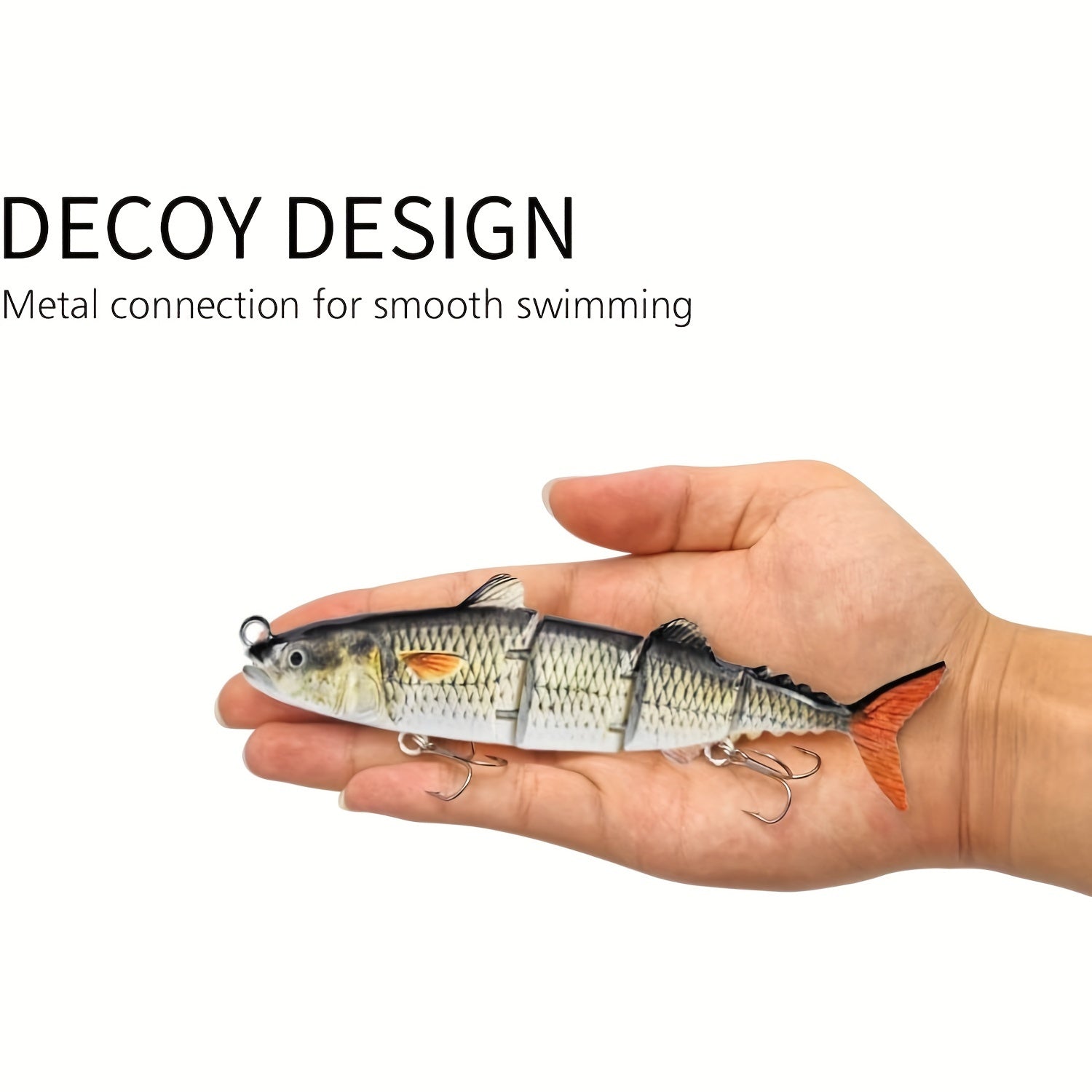 32.5g Tuna Fishing Lure 4 Segment Swimbait w/ Treble Hooks Freshwater Salt
