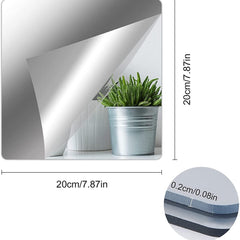 Acrylic Mirror Tiles 2mm Self Adhesive Flexible Plastic Frameless Mirror