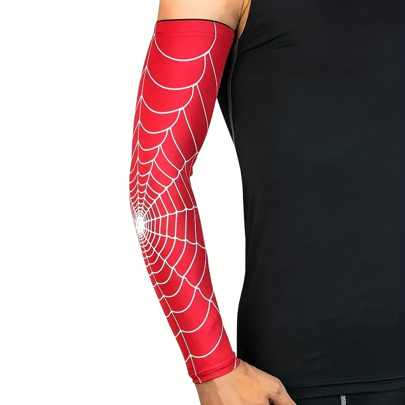 Spider Web Pattern Arm Sleeves Sunscreen Sports Protective