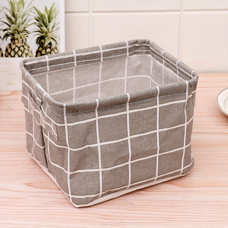 Waterproof Foldable Storage Basket Small Nordic Cotton & Linen Basket