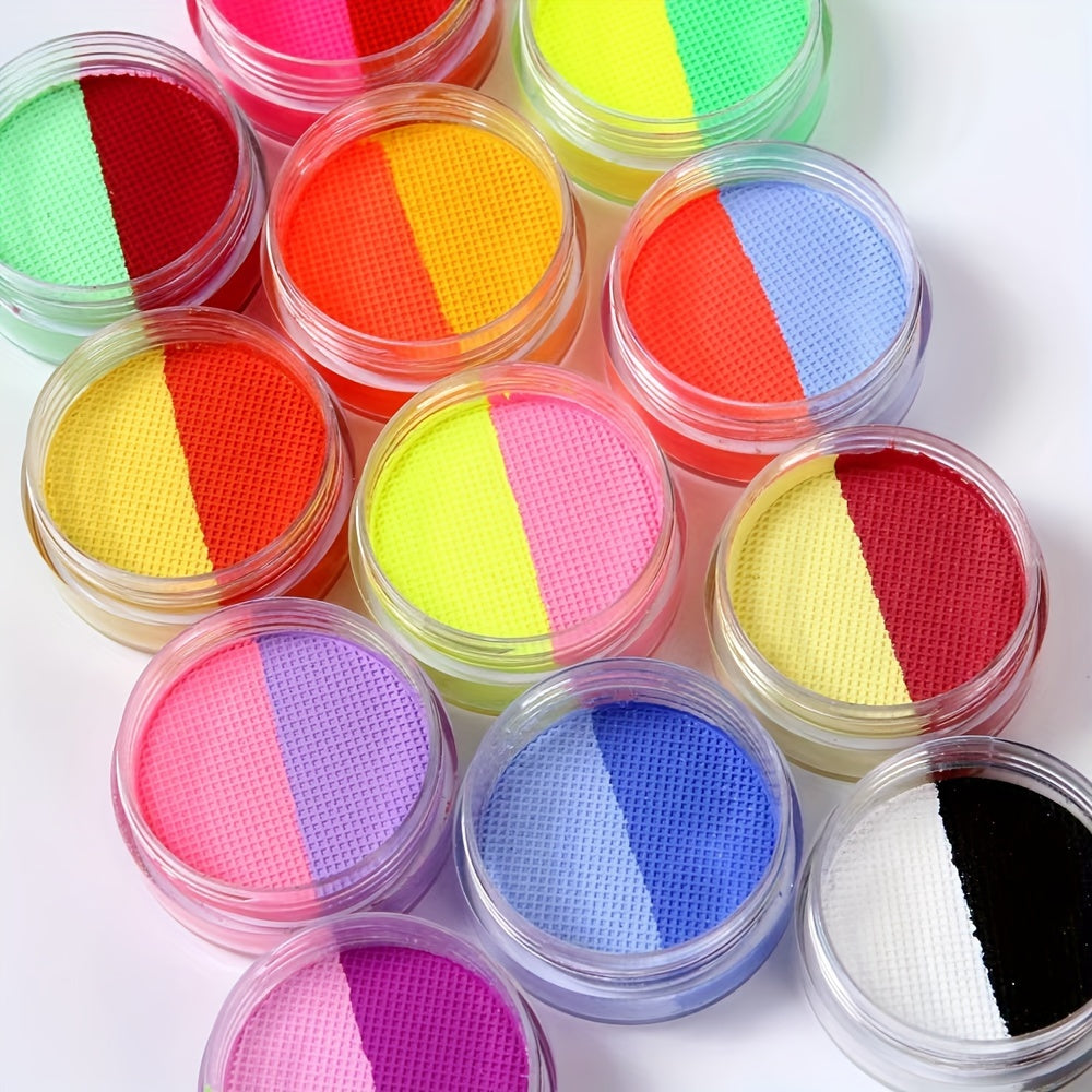 12pcs Dual Tone Body Paint Set for Festivals, Parties & Stage