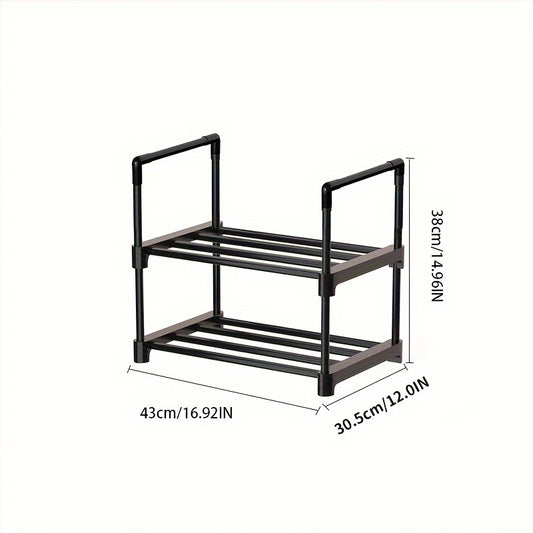 2-Layer Shoes Storage Rack Floor Standing Organizer Shelf