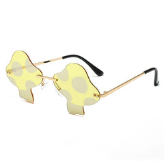 Y2K Mushroom Sunglasses UV400 Rimless Glasses