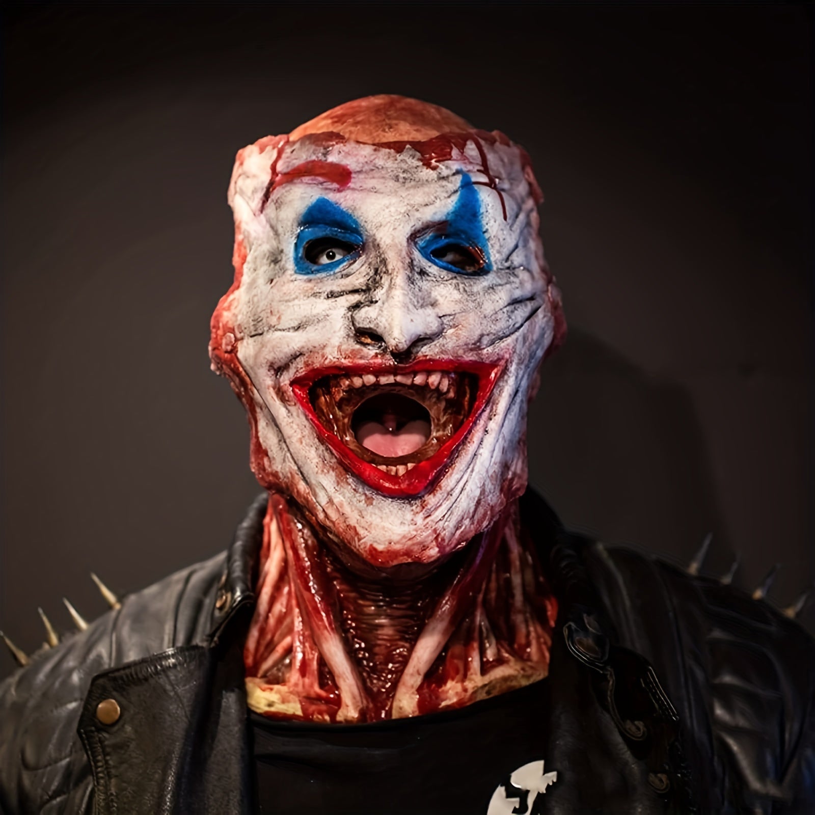 Bloody Double Skull Mask Latex Scary Rotten Helmet Full Halloween Carnival Mask
