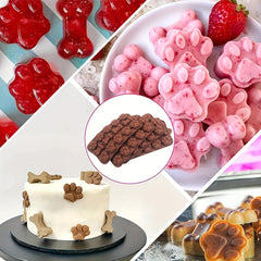 Dog Food Silicone Mold 14 grid Dog Bone Cat Paw Chocolate Mold Cake Baking Tool