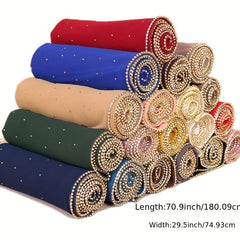 Chiffon Glitter Chain Bandana Scarf Lightweight Solid Hijab Scarf