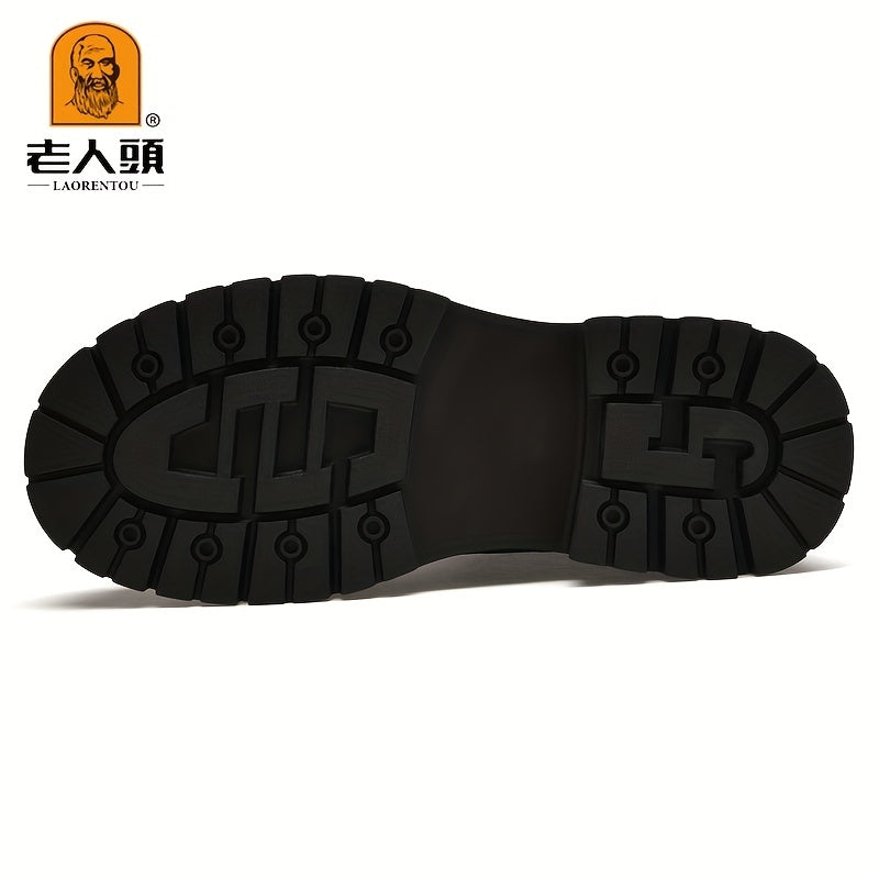 Men's Lace up Service Boots Casual Leather Walking Shoes