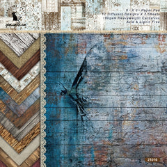 24pcs Vintage Wood Grain Pattern Scrapbook Paper Pad For DIY Crafts