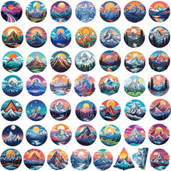 50pcs Dreamy Snow Mountain Vinyl Stickers Waterproof for Laptops Water Bottles