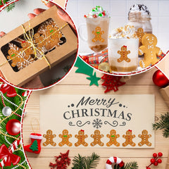 500pcs Gingerbread Sticker Roll - Colorful Biscuit Shape Self Adhesive Sticker
