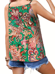 Paisley Print Spaghetti Strap Top for Summer Women