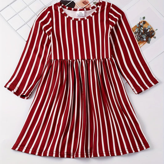 Toddler Girls Striped Princess Dress For Party