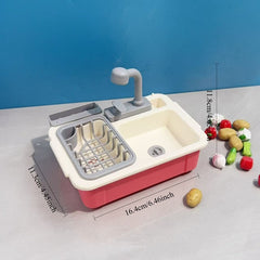 Dollhouse Kitchen Scene with Vegetable Sink and Dish Stand