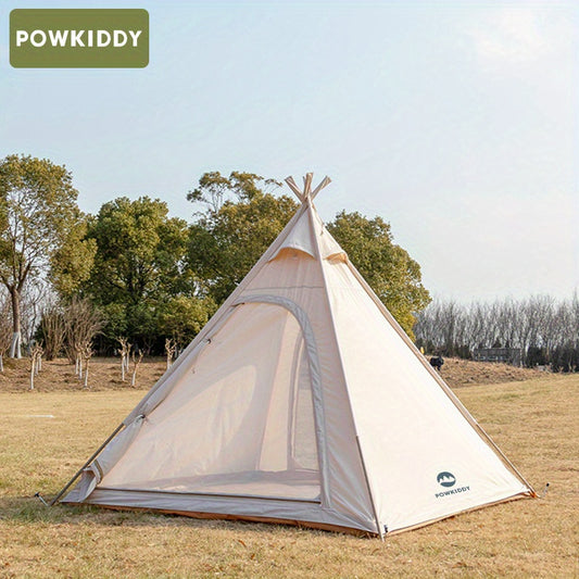 Portable Cotton Tent Outdoor Camping Pyramid Shaped Rainproof Canopy