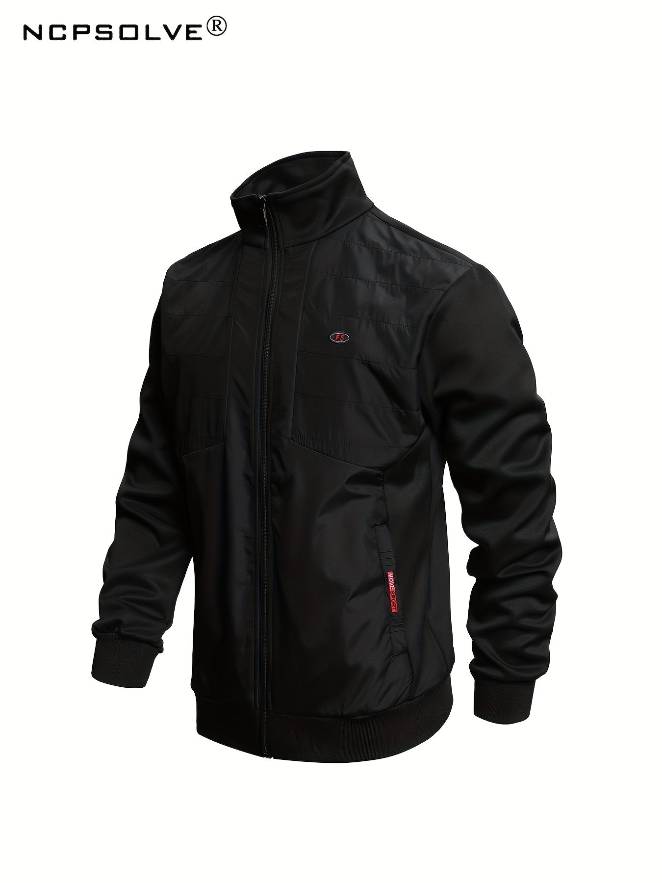 Men's Athletic Suit Stretchy Pants & Zip Up Jacket Stand Collar
